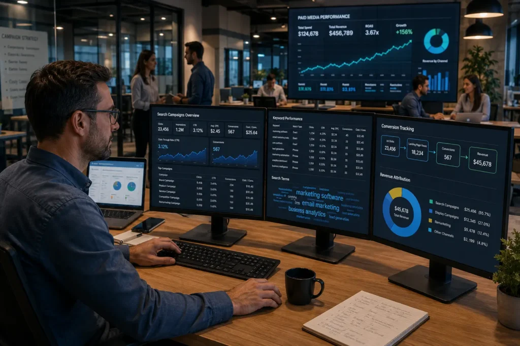 Performance marketing agency USA using data analytics for ROI-driven growth